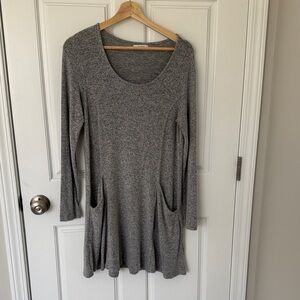 Z Supply Heather Gray Long Sleeve Dress